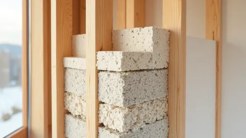 Przekrój ściany szkieletowej drewnianej