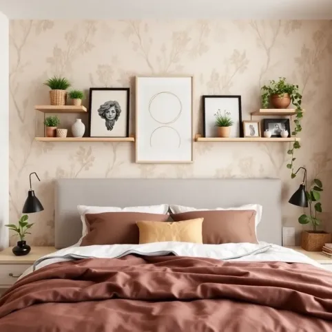 Ściana za łóżkiem w sypialni inspiracje
