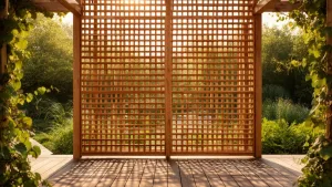 Ścianka ażurowa drewniana na taras