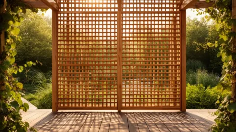 Ścianka ażurowa drewniana na taras