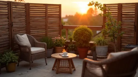 Ścianki drewniane na taras