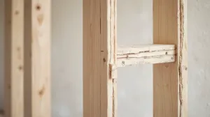 Stelaż drewniany pod płyty gipsowe na ścianę