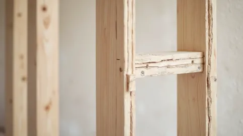 Stelaż drewniany pod płyty gipsowe na ścianę