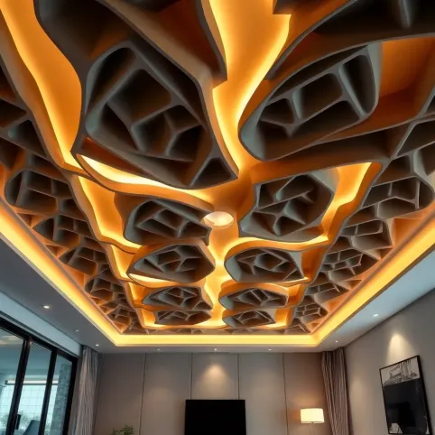 Sufit podwieszany salon inspiracje