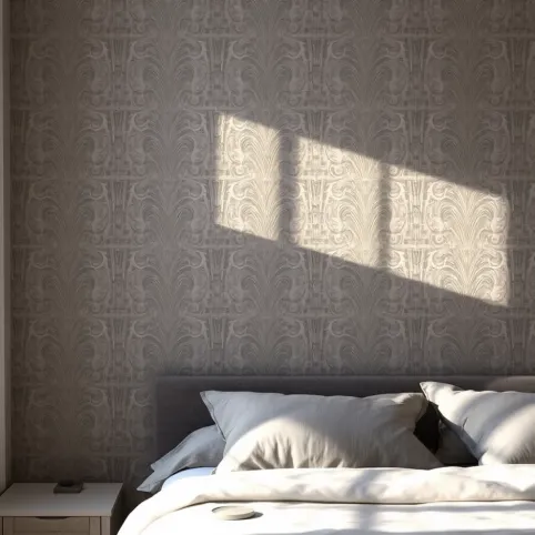 Szara tapeta do sypialni