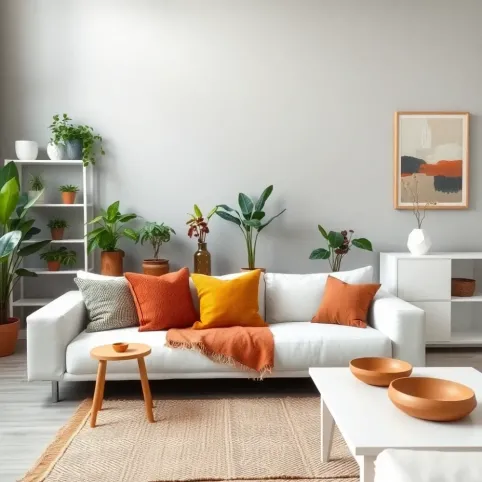 Szare ściany białe meble jakie dodatki