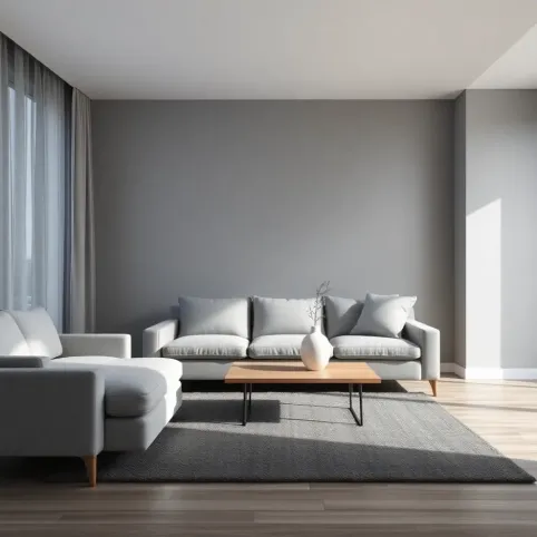 Szare ściany w salonie