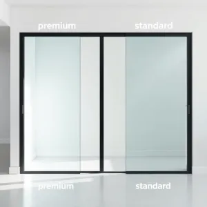 Szklana ściana z drzwiami cena