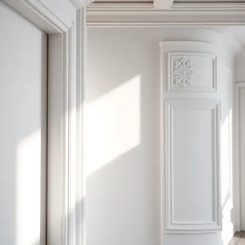 Sztukateria na ścianie w korytarzu