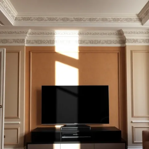 Sztukaterią Na Ścianie Z Tv