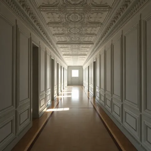 Sztukateria w korytarzu