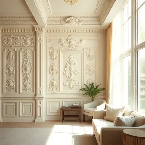 Sztukateria w salonie aranżacje