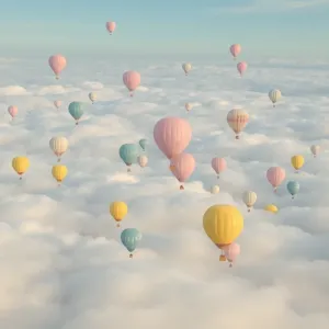 Tapeta balon w chmurach