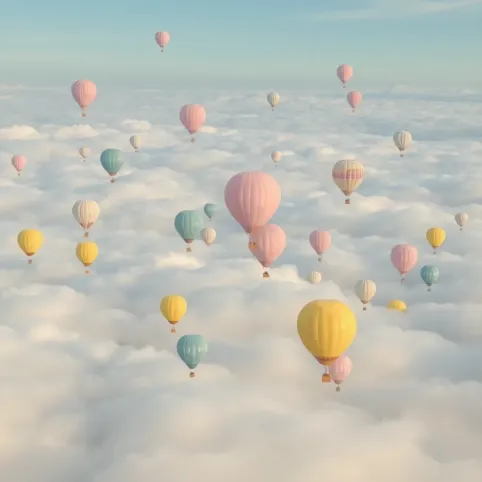 Tapeta balon w chmurach