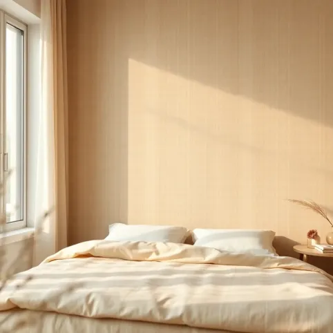 Tapeta beżowa do sypialni