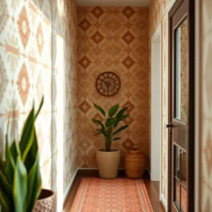 Tapeta boho do przedpokoju