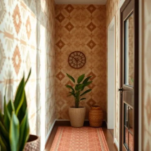 Tapeta boho do przedpokoju