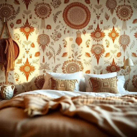 Tapeta boho do sypialni
