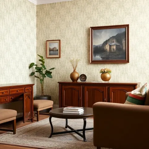 Tapeta do brązowych mebli
