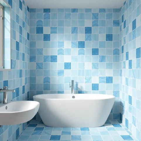 Tapeta do łazienki na płytki