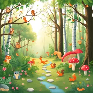 Tapeta leśna do pokoju dziecka