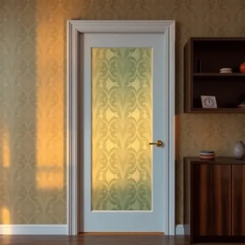 Tapeta Na Drzwi Z Szybą