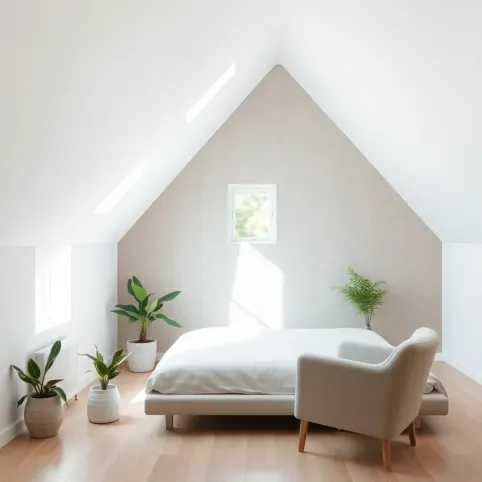 Tapeta na ścianie ze skosem