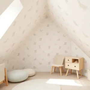 Tapetą na skosie w pokoju dziecka