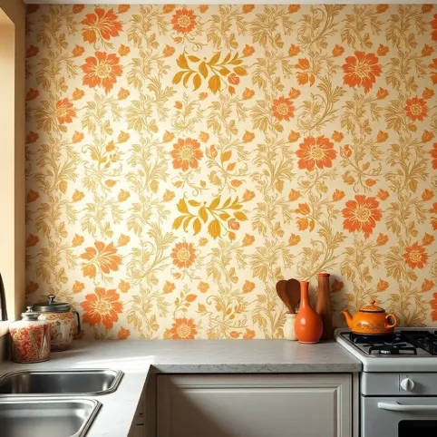 Tapeta retro do kuchni