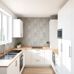 Tapeta w kuchni na jednej ścianie