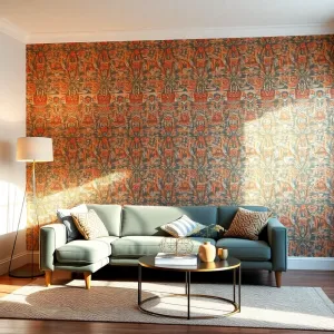 Tapeta W Salonie Na Jednej Ścianie