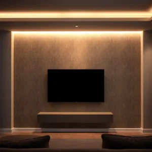 Tapeta w salonie na jednej ścianie z telewizorem