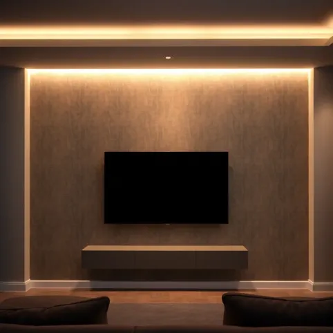 Tapeta w salonie na jednej ścianie z telewizorem