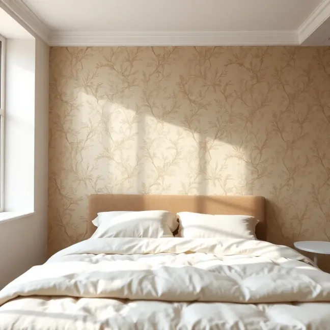 Tapety nad łóżkiem w sypialni