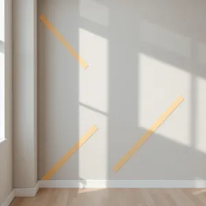 Wzory na ścianie z taśmy