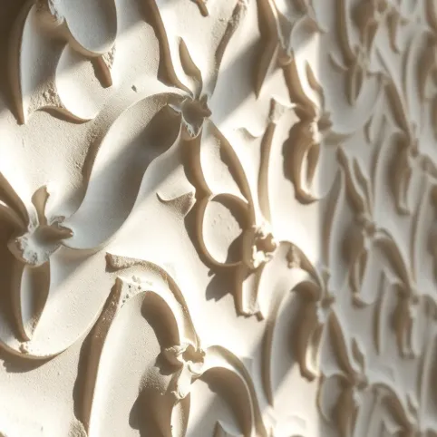 Wzory z gipsu na ścianie