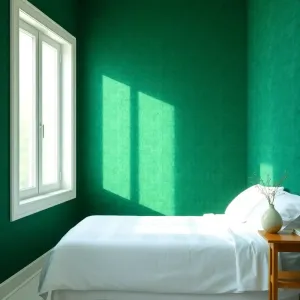 Zielona tapeta do sypialni