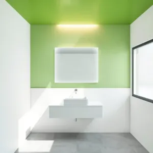 Zielony sufit w łazience