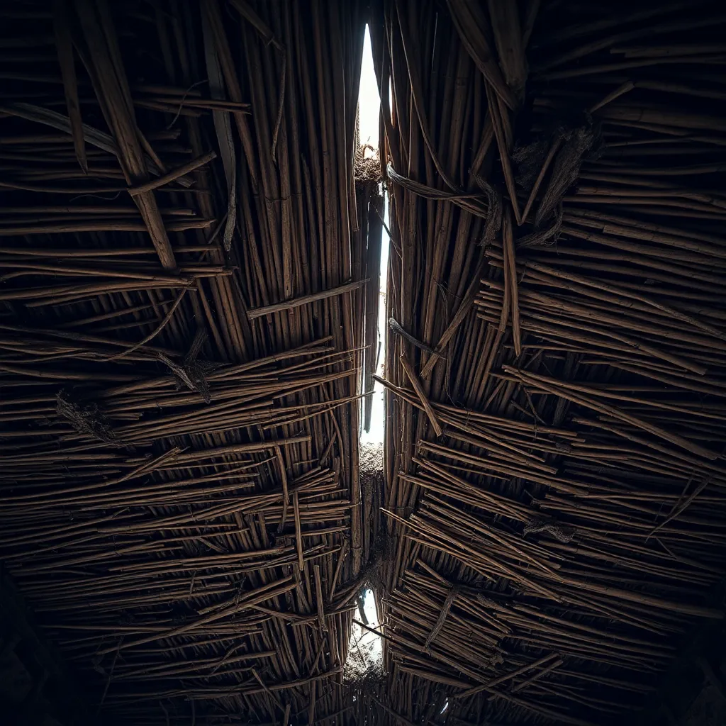 Stary sufit z trzciny