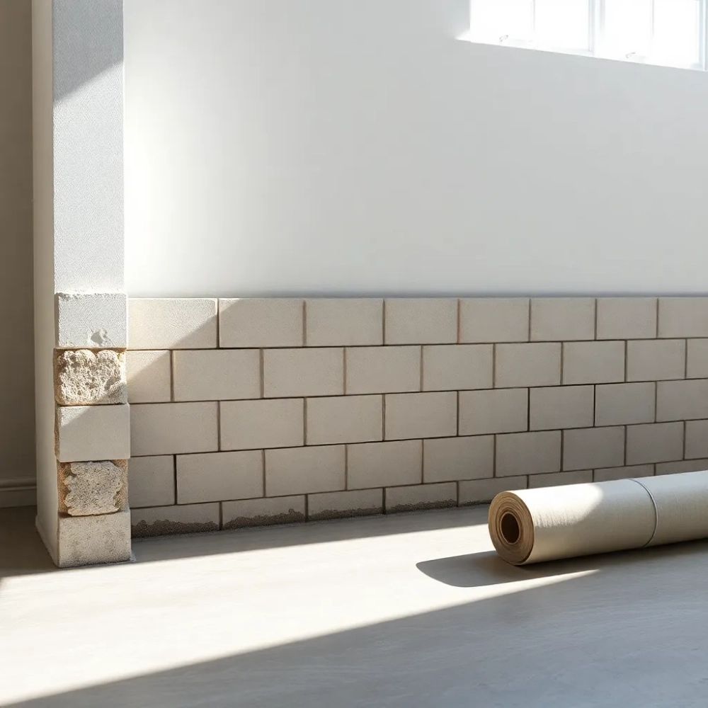 Stawianie ścianki działowej z bloczków