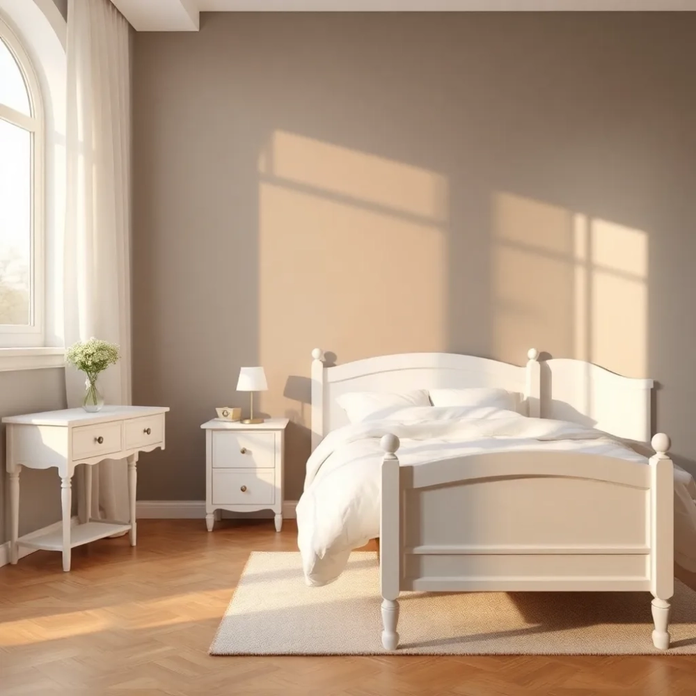 Sypialnia białe meble jakie ściany