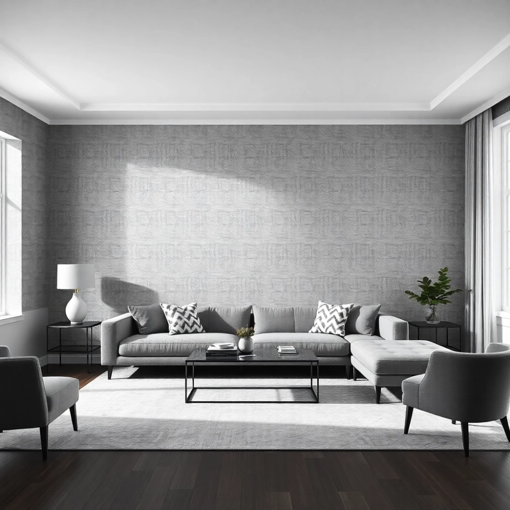 Szara tapeta do salonu