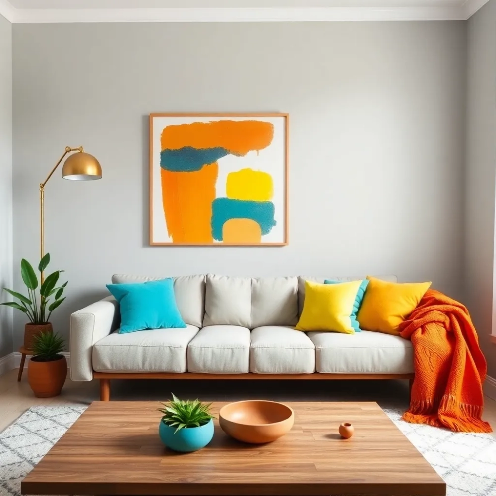 Szare ściany w salonie jakie dodatki