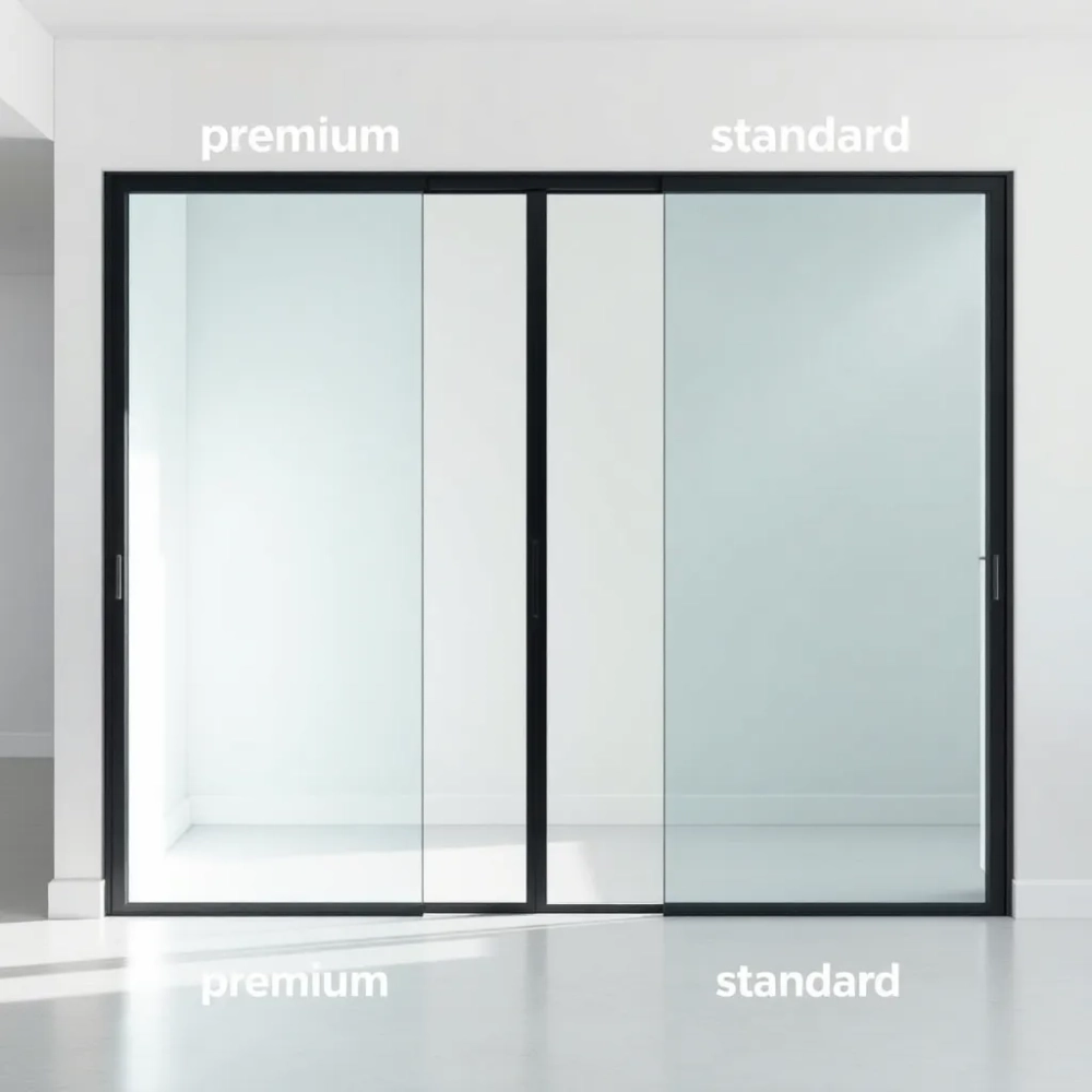 Szklana ściana z drzwiami cena