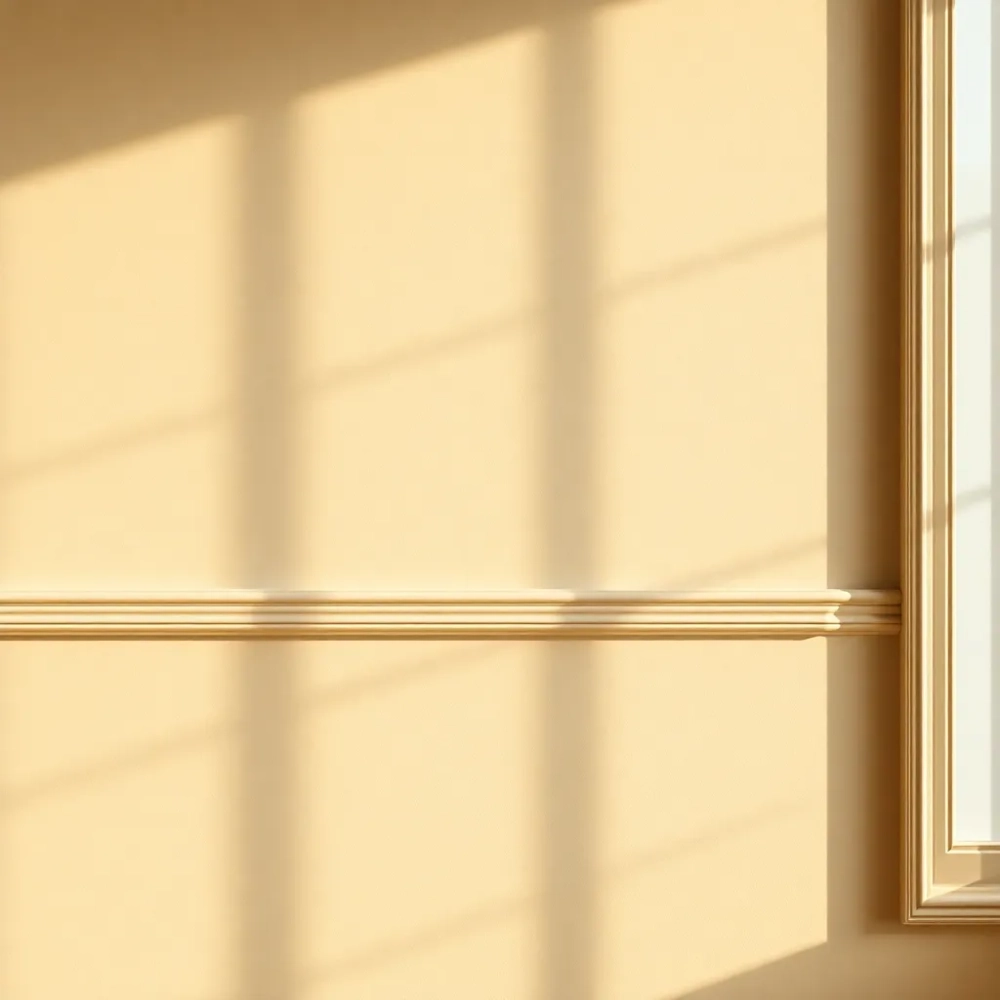 Sztukaterią na bezowej scianie