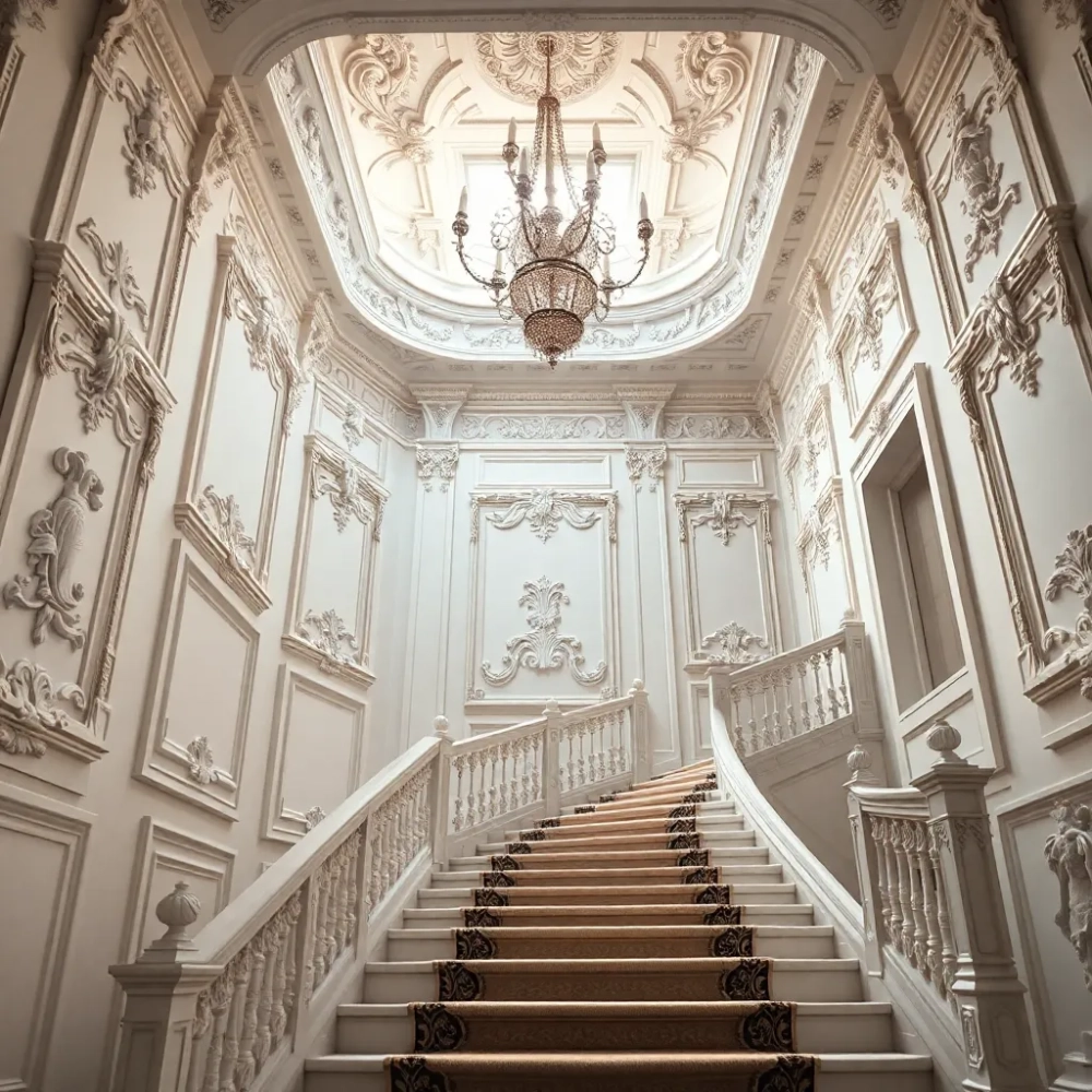 Sztukateria na klatce schodowej