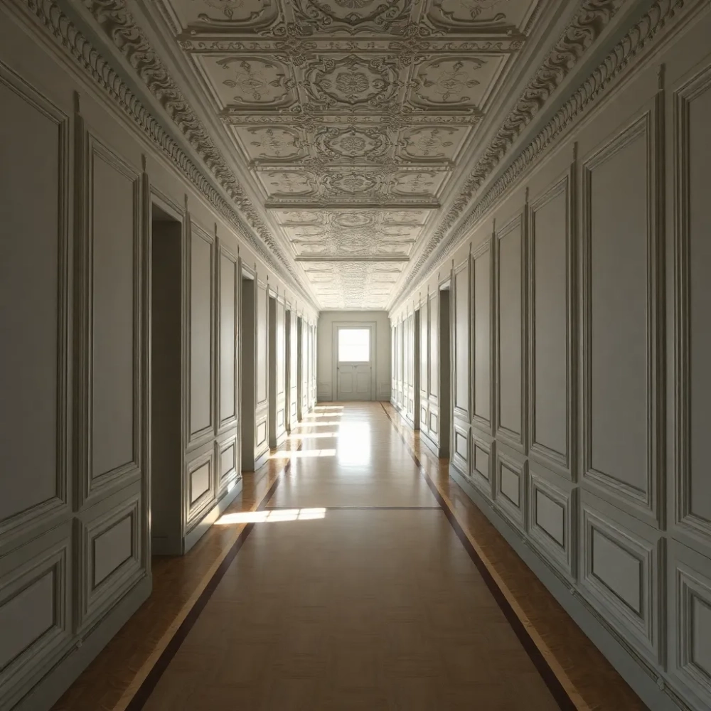 Sztukateria w korytarzu