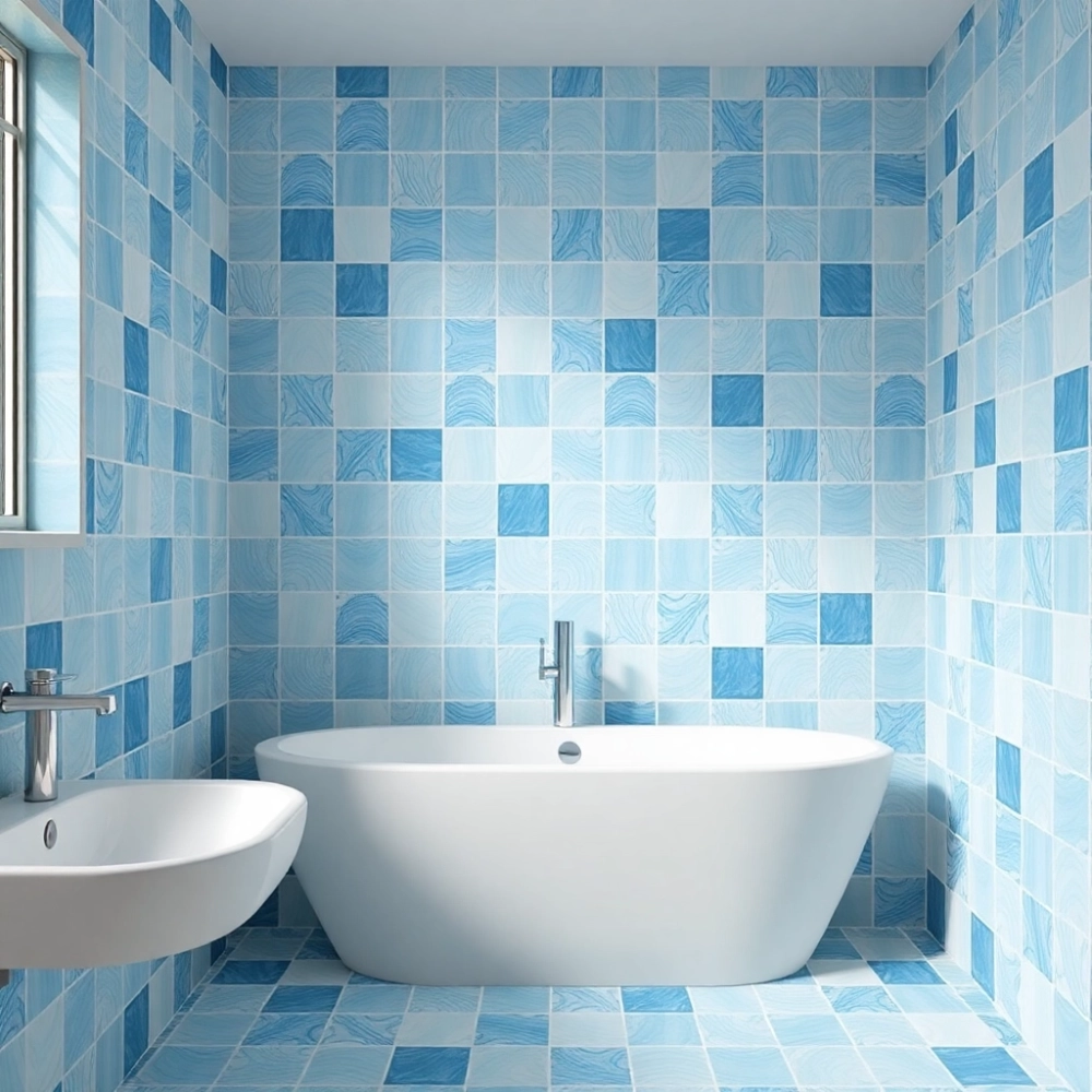 Tapeta do łazienki na płytki