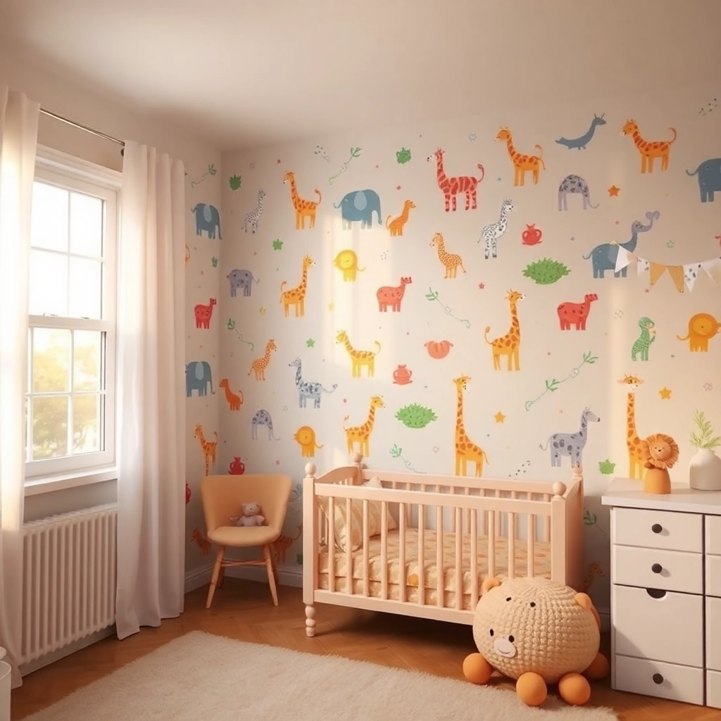 TAPETA do pokoju dziecka zwierzęta