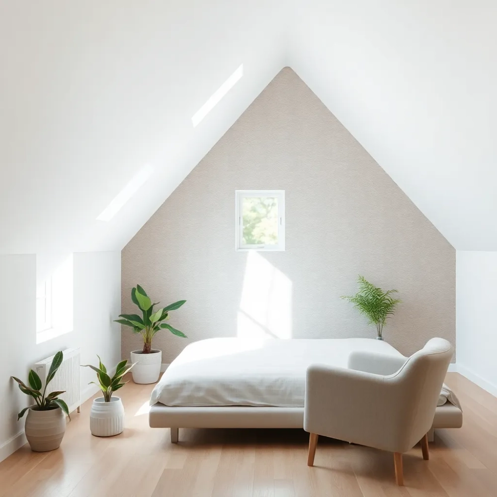 Tapeta na ścianie ze skosem